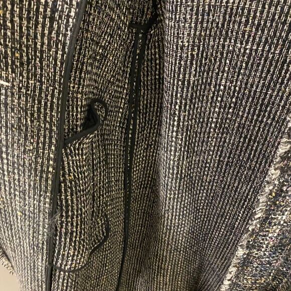 Zara Woman Long Sleeve Tweed Jacket. Multicolor. Medium. Dark Academia. Chic. - Picture 12 of 16